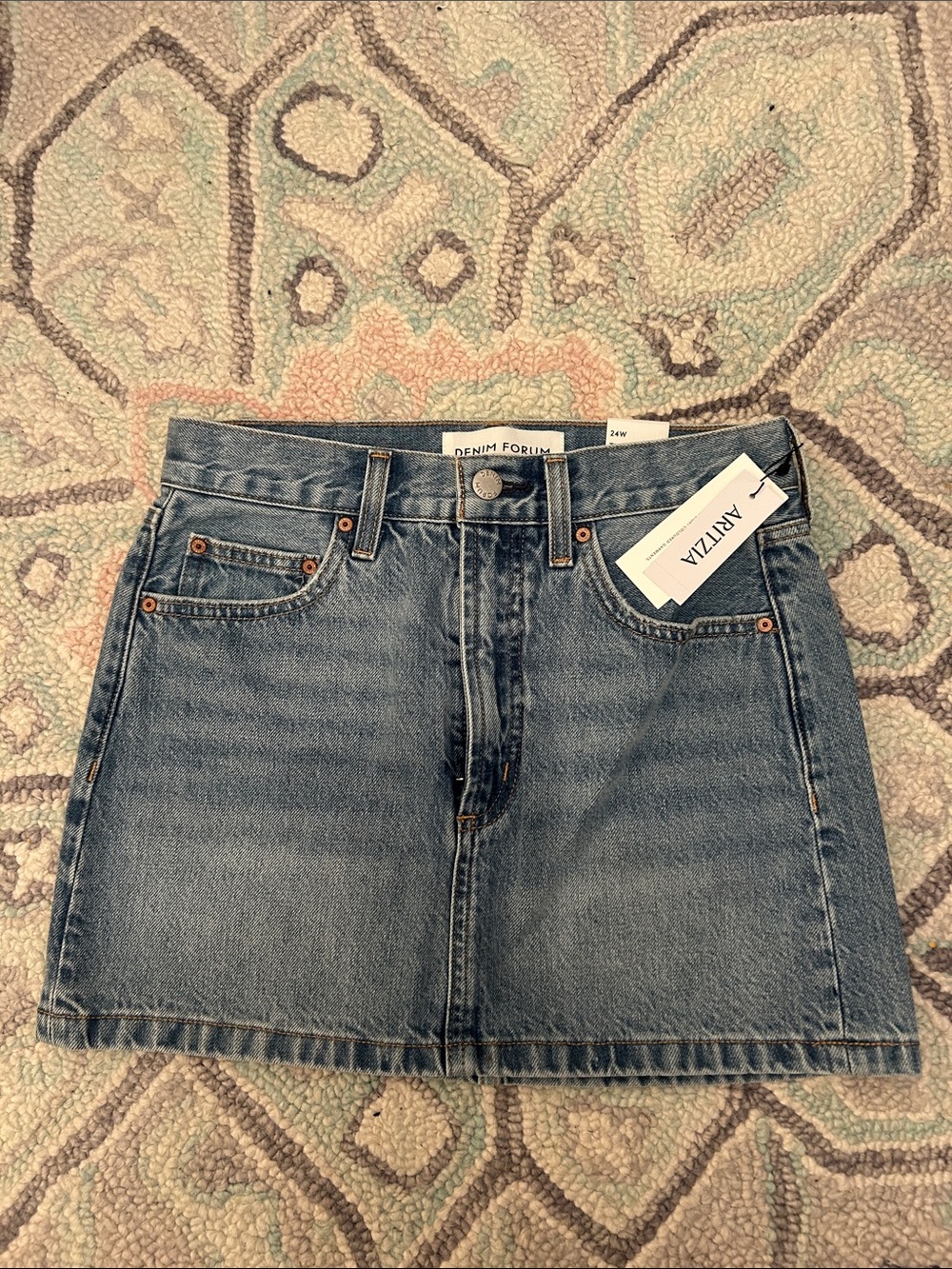 Aritzia Denim Mini Skirt in Medium Blue